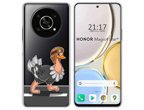 Funda para Huawei Honor Magic 4 Lite TUMUNDOSMARTPHONE Dibujos Transparente Avestruz Multicolor