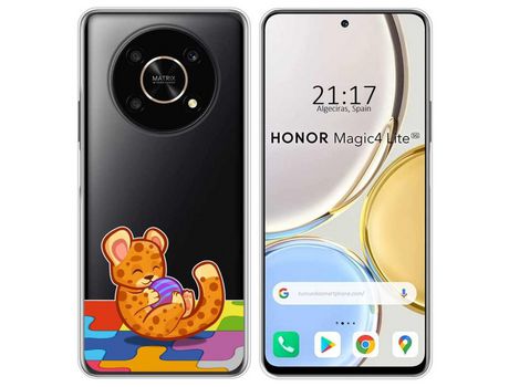 Funda para Huawei Honor Magic 4 Lite TUMUNDOSMARTPHONE Dibujos Transparente Leopardo Multicolor