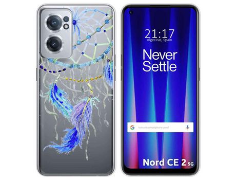 Funda para Oneplus Nord CE 2 5G TUMUNDOSMARTPHONE Dibujos Transparente Plumas Multicolor