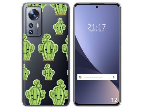 Funda para Xiaomi 12 / 12X 5G TUMUNDOSMARTPHONE Dibujos Transparente Cactus Multicolor