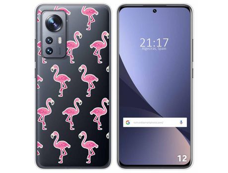 Funda para Xiaomi 12 / 12X 5G TUMUNDOSMARTPHONE Dibujos Transparente Flamenco Multicolor