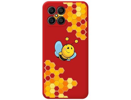 Funda para Huawei Honor X8 TUMUNDOSMARTPHONE Silicona Líquida Dibujos Abeja Rojo