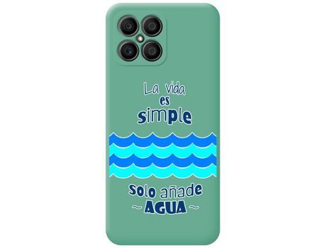 Funda para Huawei Honor X8 TUMUNDOSMARTPHONE Silicona Líquida Dibujos Agua Verde