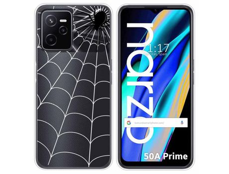 Funda para Realme Narzo 50A Prime TUMUNDOSMARTPHONE Dibujos Transparente Araña Multicolor