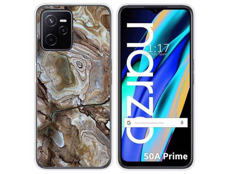 Funda para Realme Narzo 50A Prime TUMUNDOSMARTPHONE Dibujos Mármol 14 Multicolor