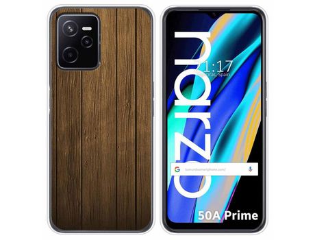 Funda para Realme Narzo 50A Prime TUMUNDOSMARTPHONE Dibujos Madera Multicolor