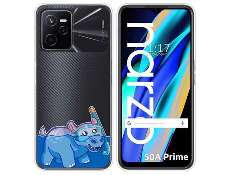 Funda para Realme Narzo 50A Prime TUMUNDOSMARTPHONE Dibujos Transparente Hipo Multicolor