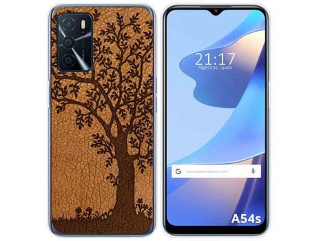 Funda para Oppo A54s TUMUNDOSMARTPHONE Dibujos Cuero 03 Multicolor