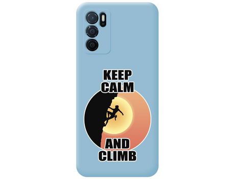 Funda para Oppo A54s TUMUNDOSMARTPHONE Silicona Líquida Dibujos Mujer Escalada Azul