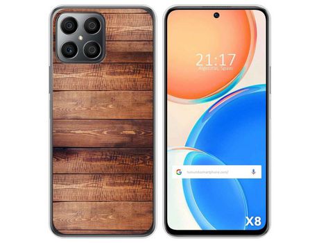 Funda para Huawei Honor X8 TUMUNDOSMARTPHONE Dibujos Madera 02 Multicolor