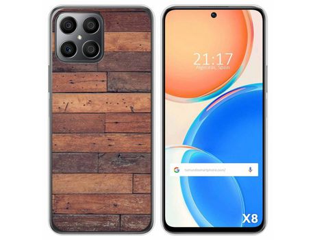Funda para Huawei Honor X8 TUMUNDOSMARTPHONE Dibujos Madera 03 Multicolor