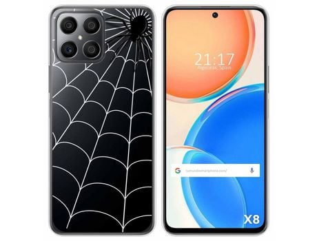 Funda para Huawei Honor X8 TUMUNDOSMARTPHONE Dibujos Transparente Araña Multicolor