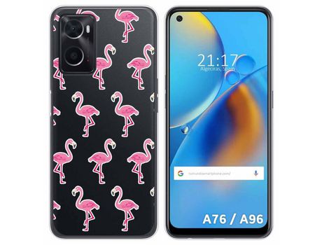 Funda para Oppo A76 / A96 TUMUNDOSMARTPHONE Dibujos Transparente Flamenco Multicolor