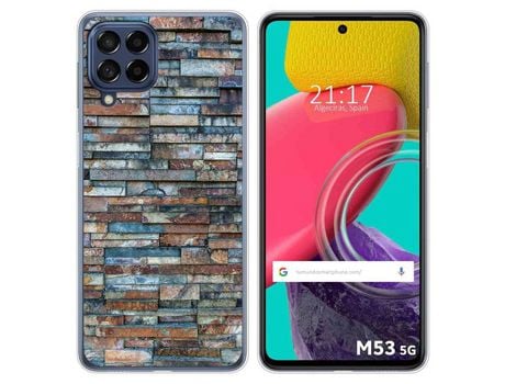 Funda para Samsung Galaxy M53 5G TUMUNDOSMARTPHONE Dibujos Ladrillo 05 Multicolor