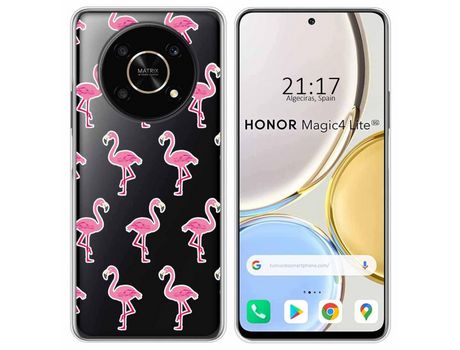 Funda para Huawei Honor Magic 4 Lite TUMUNDOSMARTPHONE Dibujos Transparente Flamenco Multicolor