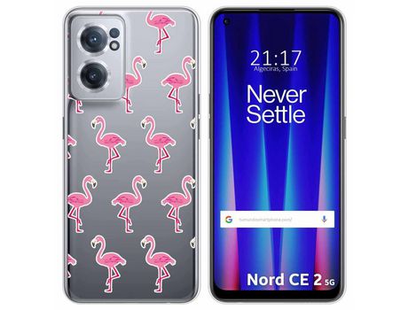 Funda para Oneplus Nord CE 2 5G TUMUNDOSMARTPHONE Dibujos Transparente Flamenco Multicolor