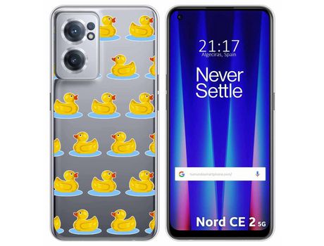 Funda para Oneplus Nord CE 2 5G TUMUNDOSMARTPHONE Dibujos Transparente Pato Multicolor
