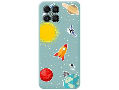 Funda para Huawei Honor X8 TUMUNDOSMARTPHONE Silicona Líquida Dibujos Espacio Azul