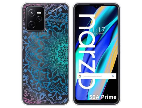 Funda para Realme Narzo 50A Prime TUMUNDOSMARTPHONE Dibujos Transparente Mandala Multicolor