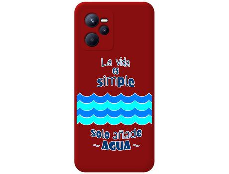 Funda para Realme Narzo 50A Prime TUMUNDOSMARTPHONE Silicona Líquida Dibujos Agua Rojo