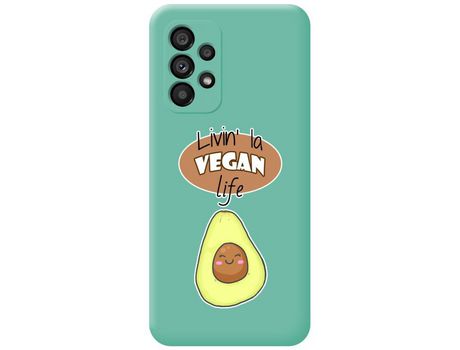 Funda para Samsung Galaxy A33 5G TUMUNDOSMARTPHONE Silicona Líquida Dibujos Vegan Life Verde