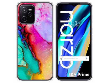 Funda para Realme Narzo 50A Prime TUMUNDOSMARTPHONE Dibujos Mármol 15 Multicolor