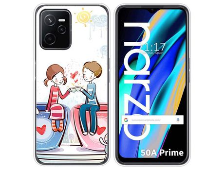 Funda para Realme Narzo 50A Prime TUMUNDOSMARTPHONE Dibujos Café Multicolor