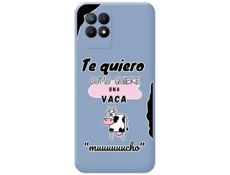 Funda para Realme Narzo 50 TUMUNDOSMARTPHONE Silicona Líquida Dibujos Vaca Azul