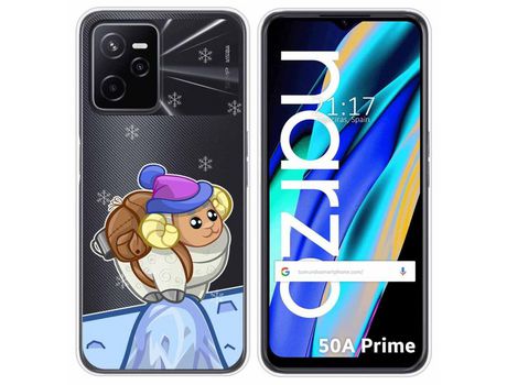 Funda para Realme Narzo 50A Prime TUMUNDOSMARTPHONE Dibujos Transparente Cabra Multicolor