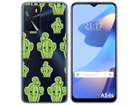 Funda para Oppo A54s TUMUNDOSMARTPHONE Dibujos Transparente Cactus Multicolor