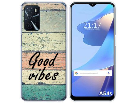 Funda para Oppo A54s TUMUNDOSMARTPHONE Dibujos Madera 01 Multicolor
