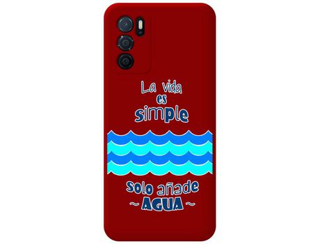 Funda para Oppo A54s TUMUNDOSMARTPHONE Silicona Líquida Dibujos Agua Rojo