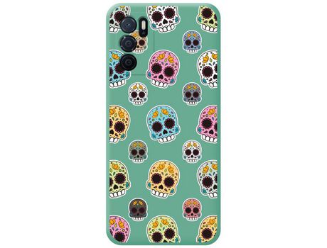 Funda para Oppo A54s TUMUNDOSMARTPHONE Silicona Líquida Dibujos Catrina Verde