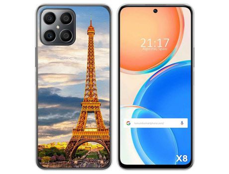 Funda para Huawei Honor X8 TUMUNDOSMARTPHONE Dibujos Paris Multicolor