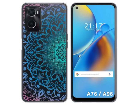 Funda para Oppo A76 / A96 TUMUNDOSMARTPHONE Dibujos Transparente Mandala Multicolor