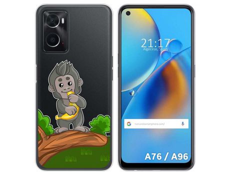 Funda para Oppo A76 / A96 TUMUNDOSMARTPHONE Dibujos Transparente Mono Multicolor