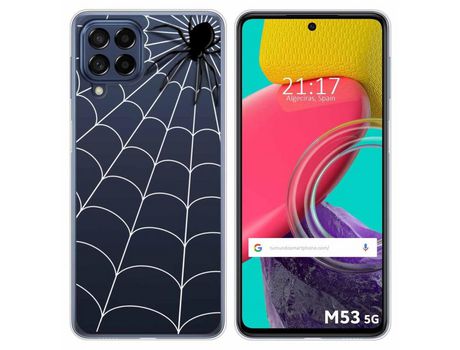 Funda para Samsung Galaxy M53 5G TUMUNDOSMARTPHONE Dibujos Transparente Araña Multicolor