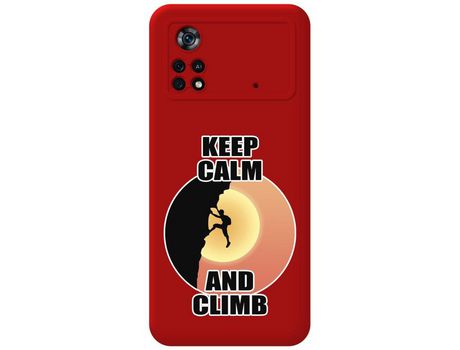 Funda para Xiaomi POCO X4 Pro 5G TUMUNDOSMARTPHONE Silicona Líquida Dibujos Hombre Escalada Rojo