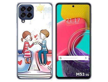 Funda para Samsung Galaxy M53 5G TUMUNDOSMARTPHONE Dibujos Café Multicolor