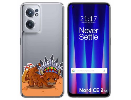 Funda para Oneplus Nord CE 2 5G TUMUNDOSMARTPHONE Dibujos Transparente Bufalo Multicolor