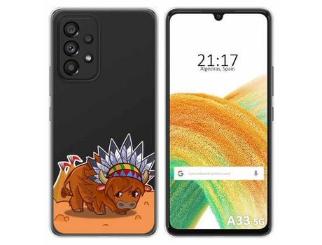Funda para Samsung Galaxy A33 5G TUMUNDOSMARTPHONE Dibujos Transparente Bufalo Multicolor