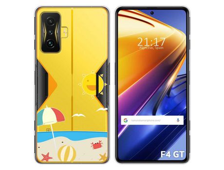 Funda para Xiaomi Poco F4 GT 5G TUMUNDOSMARTPHONE Dibujos Transparente Playa Multicolor