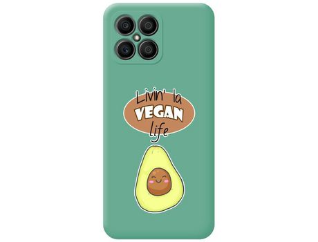 Funda para Huawei Honor X8 TUMUNDOSMARTPHONE Silicona Líquida Dibujos Vegan Life Verde