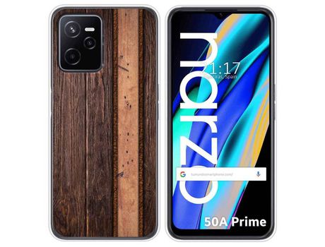 Funda para Realme Narzo 50A Prime TUMUNDOSMARTPHONE Dibujos Madera 05 Multicolor