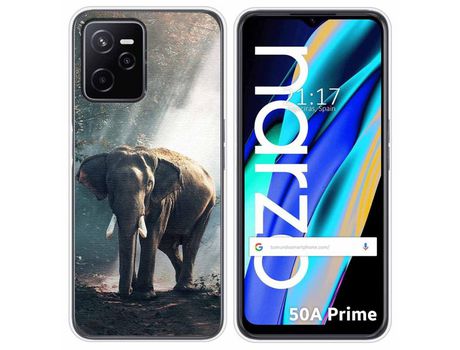 Funda para Realme Narzo 50A Prime TUMUNDOSMARTPHONE Dibujos Elefante Multicolor