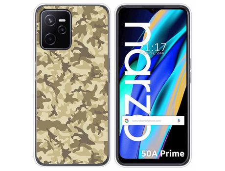 Funda para Realme Narzo 50A Prime TUMUNDOSMARTPHONE Dibujos Sand Camuflaje Multicolor