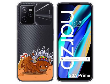Funda para Realme Narzo 50A Prime TUMUNDOSMARTPHONE Dibujos Transparente Bufalo Multicolor