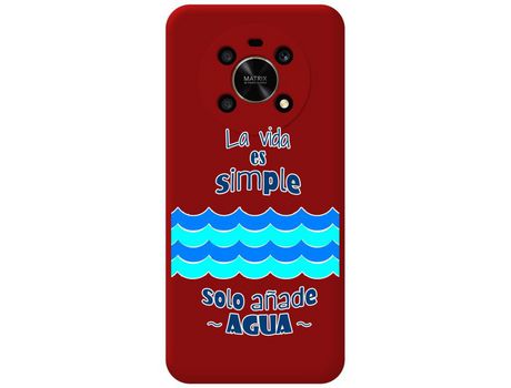 Funda para Huawei Honor Magic 4 Lite TUMUNDOSMARTPHONE Silicona Líquida Dibujos Agua Rojo