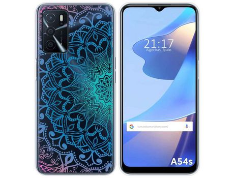 Funda para Oppo A54s TUMUNDOSMARTPHONE Dibujos Transparente Mandala Multicolor
