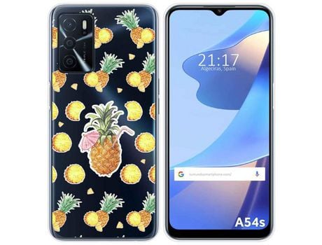 Funda para Oppo A54s TUMUNDOSMARTPHONE Dibujos Transparente Piña Multicolor